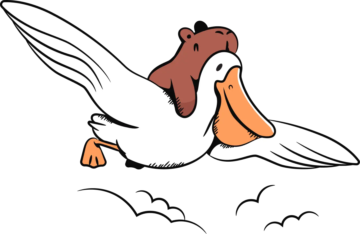 Capy mascot riding
